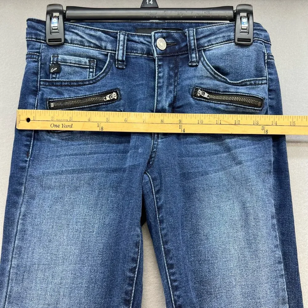 KanCan Jeans Women's Size 26 (5) Blue Moto Multi Zipper Pockets Skinny Normcore - Picture 8 of 12